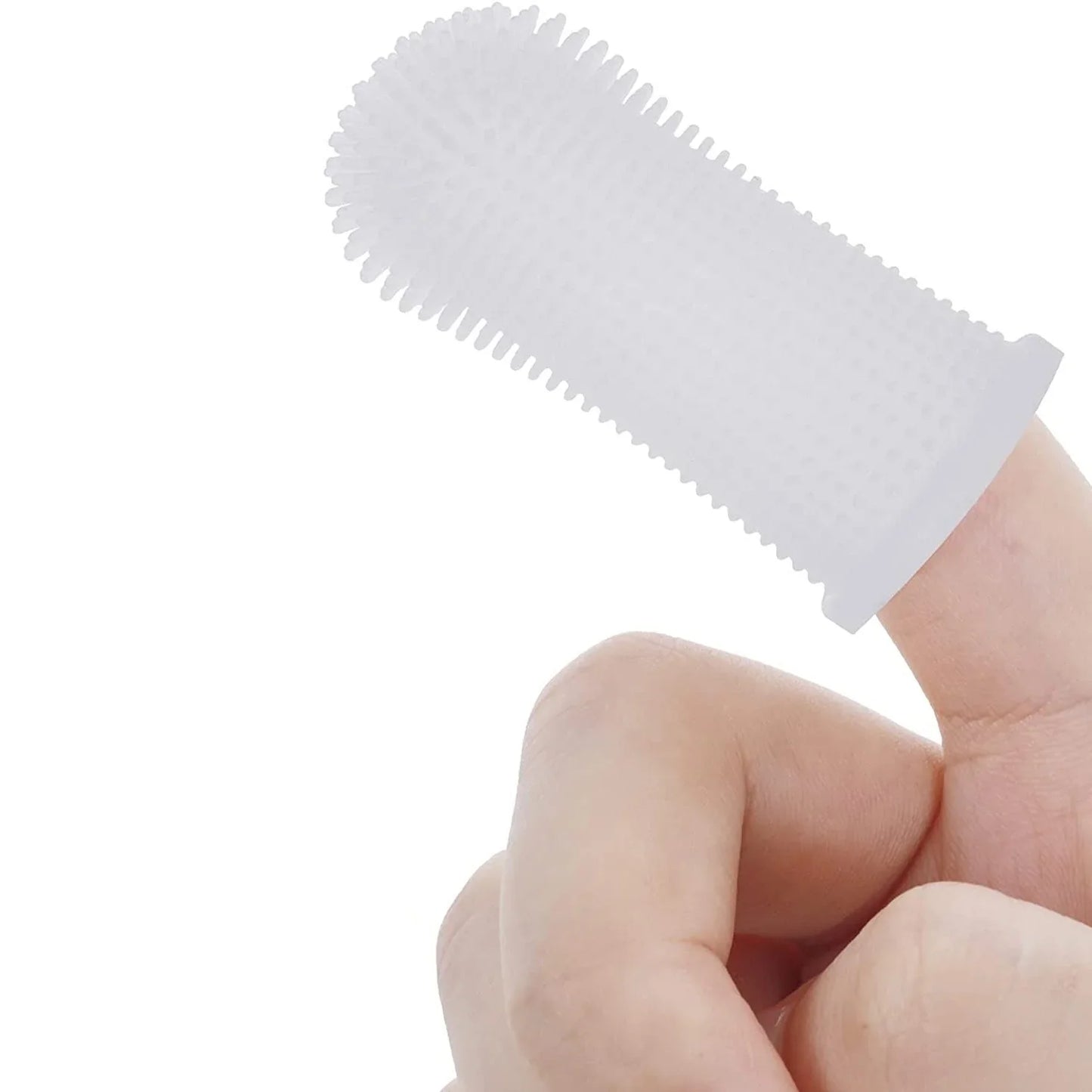 Doigt avec brosse en silicone souple blanche pour nettoyage ou massage