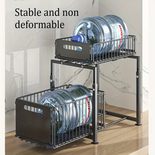 Organisateur Sous Évier Métal Réglable Panier Extractible - Sirius Flow