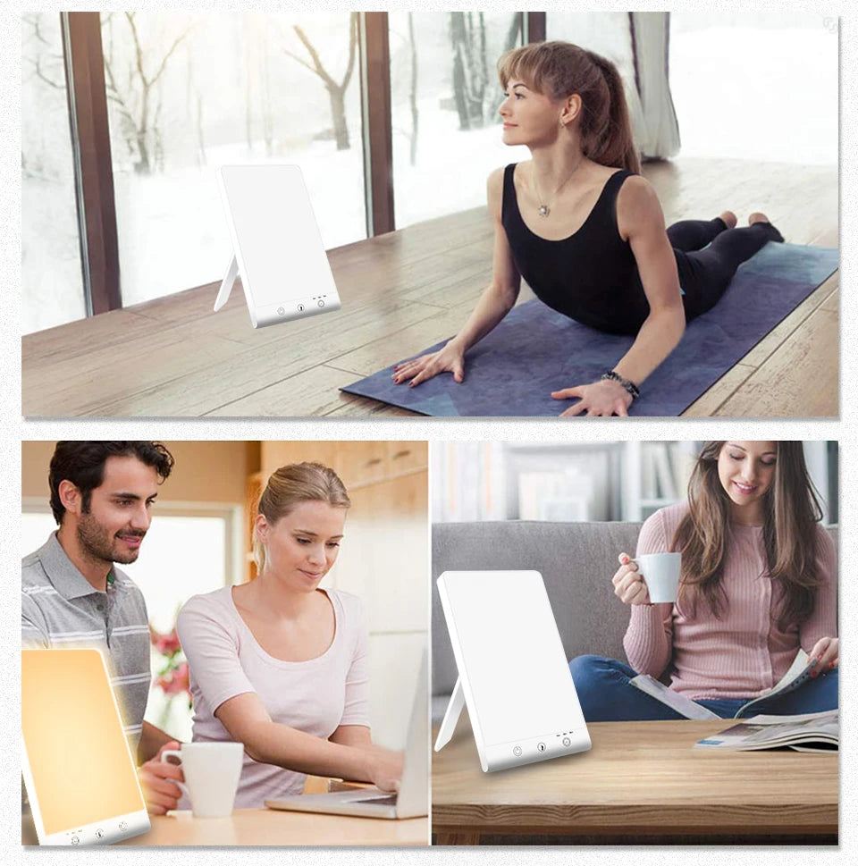 10000 Lux LED lumière triste lampe de luminothérapie 3200k lumière d'ambiance heureuse tactile réglable pour l'hiver Anti-dépression veilleuses LED by Sirius Flow