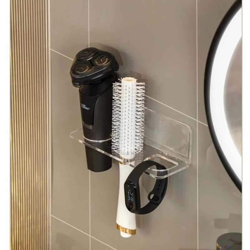 Porte-peigne mural en acrylique, étagère de rangement transparente, brosses à cheveux, accessoires pour la maison, T1 by Sirius Flow