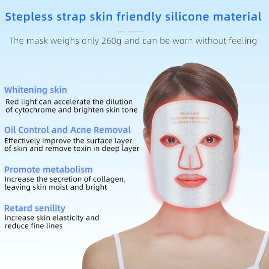 UBilli masque Facial Led Portable doux 4 couleurs 460 590 630 850nm thérapie photonique à lumière rouge infrarouge soins de la peau masque de beauté du visage by Sirius Flow