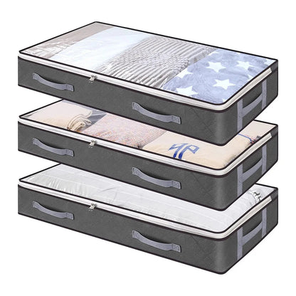 Conteneurs de rangement pliables sous le lit, avec fenêtre transparente, organisateurs de jouets sous le lit et sacs de rangement pour vêtements, bacs de rangement pour placard by Sirius Flow