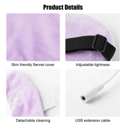 Masque pour les yeux chauffant USB pour les yeux secs et le sommeil – Compresse chaude avec température constante, cernes et poches Masque pour les yeux chauffant by Sirius Flow