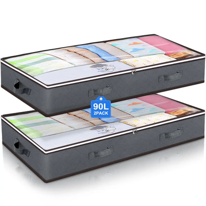 Conteneurs de rangement pliables sous le lit, avec fenêtre transparente, organisateurs de jouets sous le lit et sacs de rangement pour vêtements, bacs de rangement pour placard by Sirius Flow