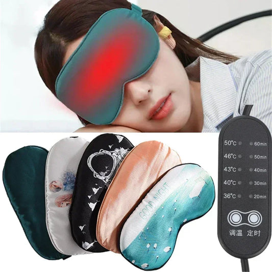 Masque pour les yeux chauffant USB, masque de couchage en soie pour les yeux, couverture chauffante pour les yeux, pare-soleil de voyage, bandeau chauffant pour les yeux by Sirius Flow