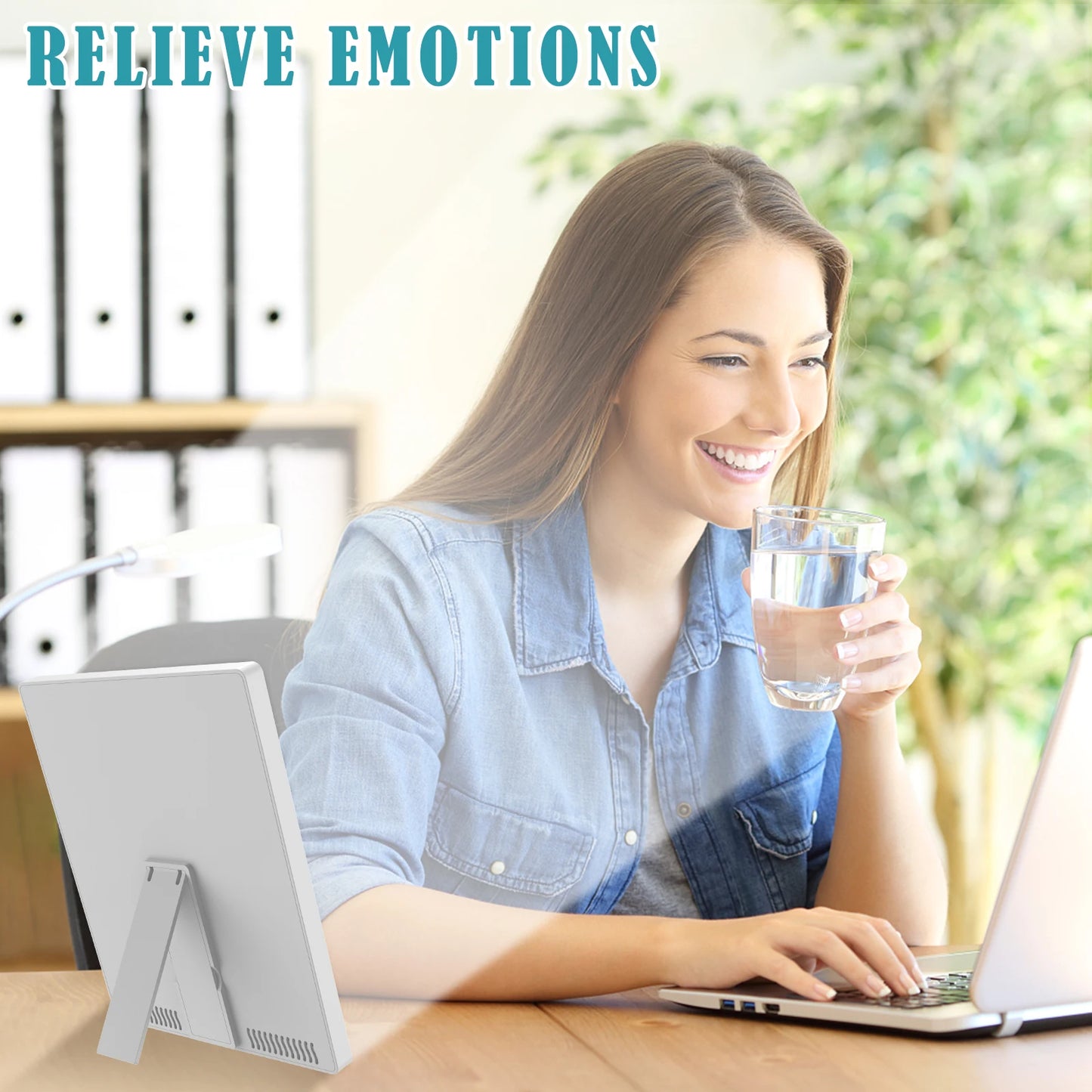 Lampe de luminothérapie lampe triste 3000-6500K lampe solaire carrée avec 3 températures de couleur 10 niveaux de luminosité 4 réglages de minuterie by Sirius Flow