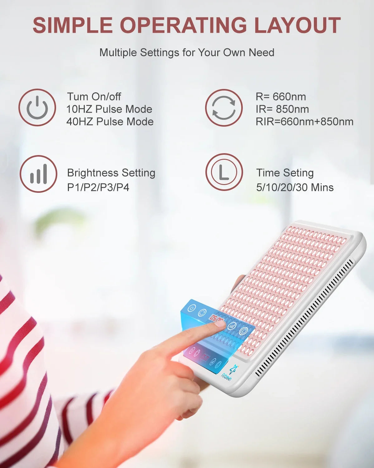 Astarexin – panneau de thérapie à la lumière rouge, dispositif LED Anti-inflammatoire pour le visage, soins de la peau, lampe 660nm850nm pour soulager la douleur Anti-âge by Sirius Flow