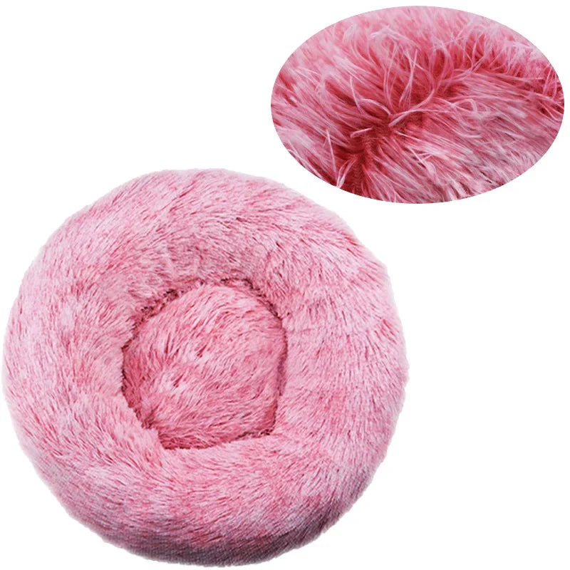 Lit rond en peluche super doux pour animaux de compagnie, lit pour grand chien, maison pour chat, long, moyen, sommeil chaud, hiver, 40-90cm by Sirius Flow
