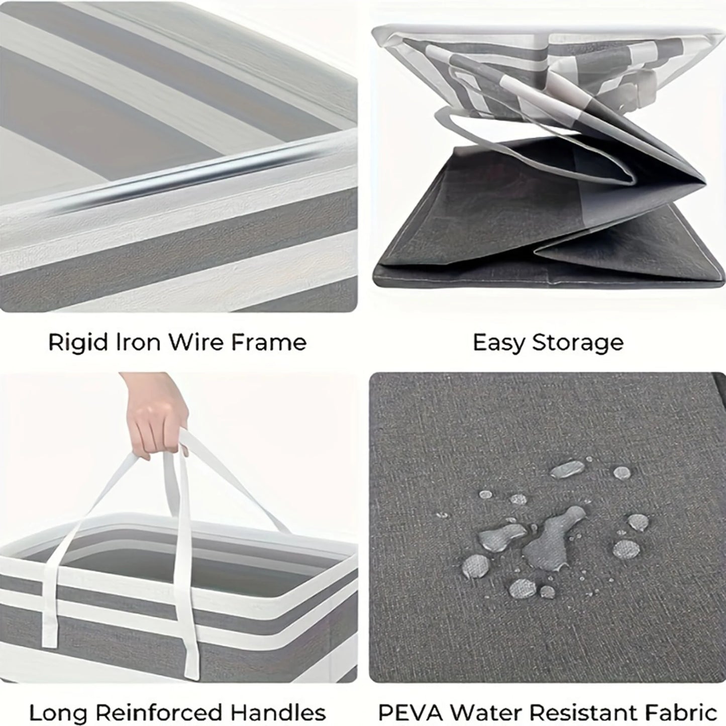 Grands sacs à linge 75L, paniers avec poignées, panier de rangement Durable pour vêtements sales, pour la maison, dortoir, hôtels, 40x30x60cm by Sirius Flow