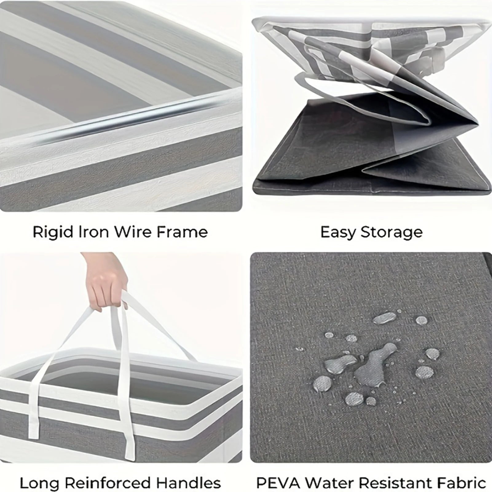 Grands sacs à linge 75L, paniers avec poignées, panier de rangement Durable pour vêtements sales, pour la maison, dortoir, hôtels, 40x30x60cm by Sirius Flow