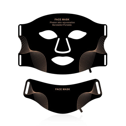 Masque de thérapie à la lumière rouge en Silicone, masque facial LED 7 couleurs, Anti-vieillissement, rajeunissement, masque Facial éclaircissant avec coussin de Protection des yeux by Sirius Flow