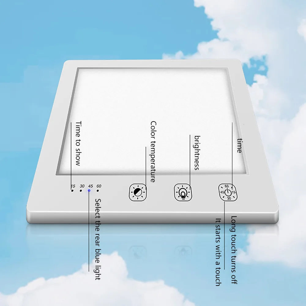 Lumière de photothérapie LED triste lumière du jour bionique trouble efficace lampe USB soulagement sans liste lumières de thérapie fatiguées bouton tactile by Sirius Flow