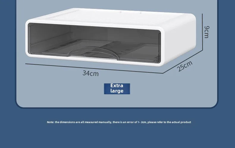 Boîte en plastique, organisateur de bureau, tiroir, boîte de rangement de maquillage, conteneur de bijoux empilable, grand masque, rangement de médicaments de bureau, anti-poussière by Sirius Flow