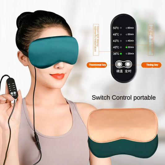 Masque de sommeil en soie, masque chauffant USB pour les yeux, compresse à vapeur chaude, couverture pour les yeux, contrôle de la température électrique, bandeau pour les yeux by Sirius Flow