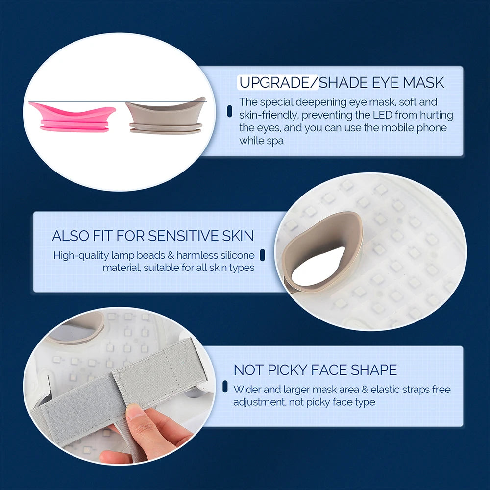 Foreverlily visage cou Silicone masque LED 7 couleurs lumière LED photonique thérapie 3D Flexible masque de beauté du visage peau éclaircir soins de la peau by Sirius Flow