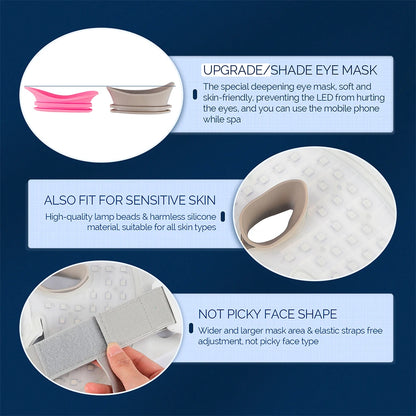 Foreverlily visage cou Silicone masque LED 7 couleurs lumière LED photonique thérapie 3D Flexible masque de beauté du visage peau éclaircir soins de la peau by Sirius Flow