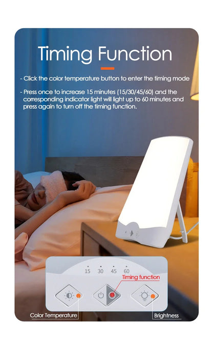 Lampe de photothérapie à LED pour trouble affectif à la lumière du jour bionique, veilleuse de thérapie fatiguée sans liste, gradation en continu, lampe d'instituts, SAD by Sirius Flow