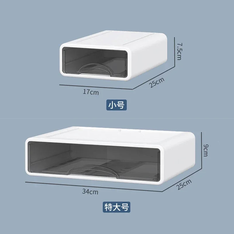 Boîte en plastique, organisateur de bureau, tiroir, boîte de rangement de maquillage, conteneur de bijoux empilable, grand masque, rangement de médicaments de bureau, anti-poussière by Sirius Flow