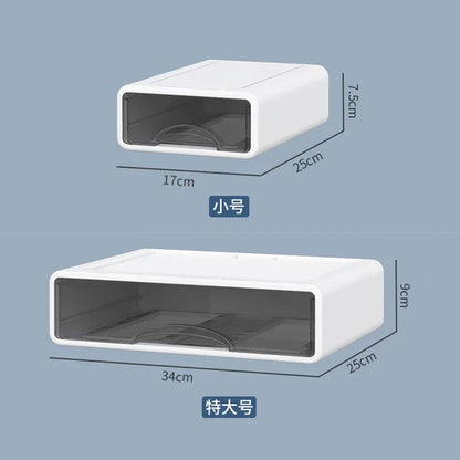 Boîte en plastique, organisateur de bureau, tiroir, boîte de rangement de maquillage, conteneur de bijoux empilable, grand masque, rangement de médicaments de bureau, anti-poussière by Sirius Flow