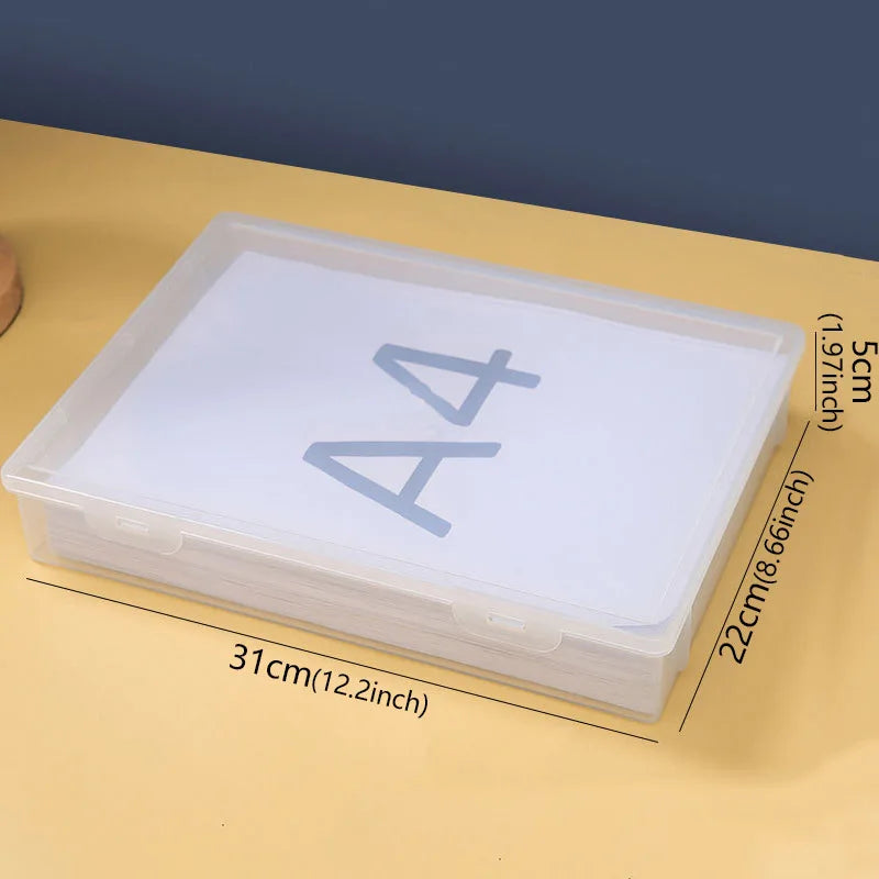 Boîte de rangement en plastique pour fournitures, grande capacité, informations transparentes, enregistrement domestique, forme carrée, boîte de rangement transparente A4 by Sirius Flow