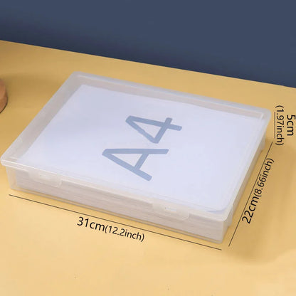 Boîte de rangement en plastique pour fournitures, grande capacité, informations transparentes, enregistrement domestique, forme carrée, boîte de rangement transparente A4 by Sirius Flow