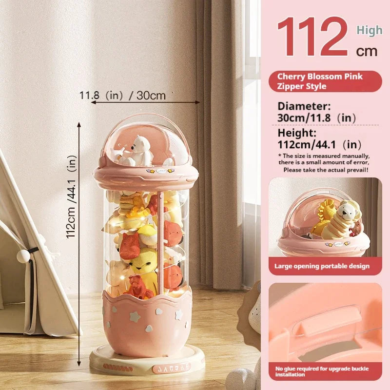 Boîte de rangement de poupées d'astronaute, boîtes de rangement de jouets en peluche pour enfants, plastique Transparent en peluche, rangement à domicile, poubelle à fermeture éclair by Sirius Flow