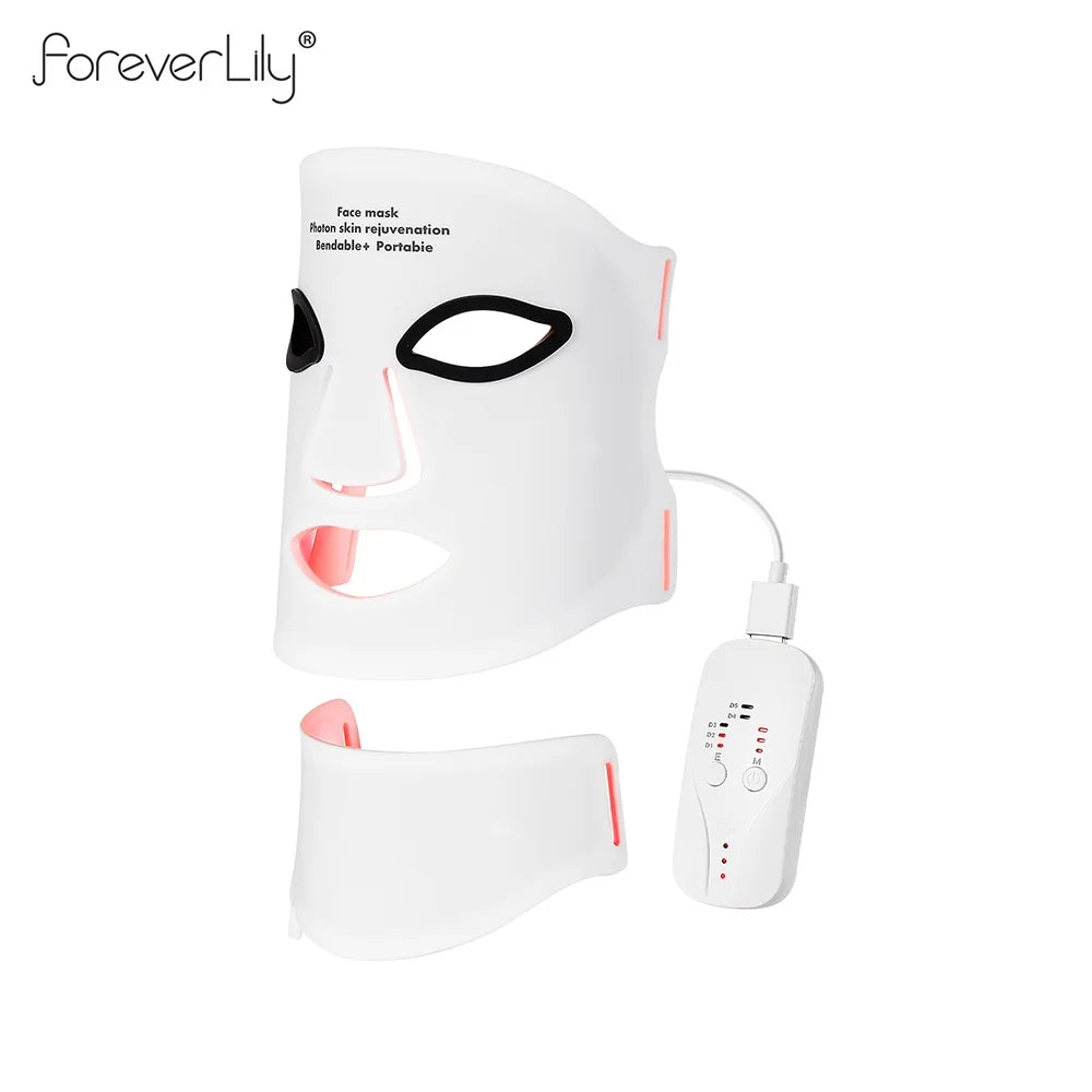 Masque de thérapie à la lumière rouge en Silicone, masque facial LED 7 couleurs, Anti-vieillissement, rajeunissement, masque Facial éclaircissant avec coussin de Protection des yeux by Sirius Flow