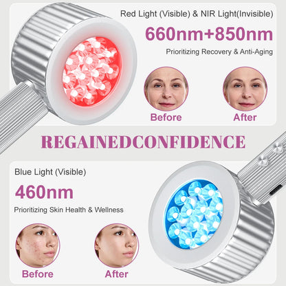 24 pièces led thérapie par la lumière rouge lumière infrarouge électrique lampe Portable stylo 660nm pour le visage et le corps 460nm thérapie par la lumière bleue 4500mAH by Sirius Flow