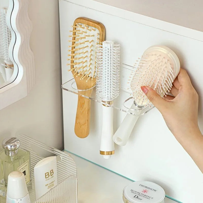Porte-peigne mural en acrylique, étagère de rangement transparente, brosses à cheveux, accessoires pour la maison, T1 by Sirius Flow