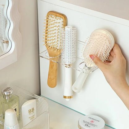 Porte-peigne mural en acrylique, étagère de rangement transparente, brosses à cheveux, accessoires pour la maison, T1 by Sirius Flow