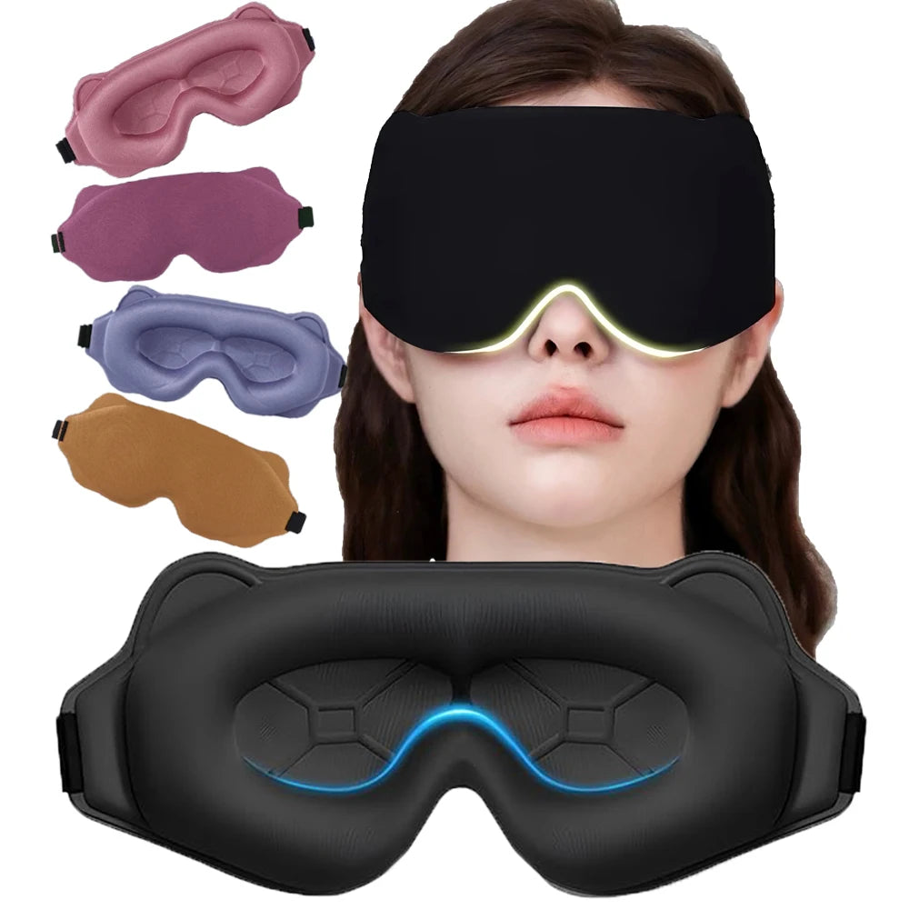Masque pour les yeux de sommeil lesté pour le sommeil latéral hommes femmes masque de sommeil profilé 3D pas de pression oculaire 100% blocage doux confortable oeil by Sirius Flow