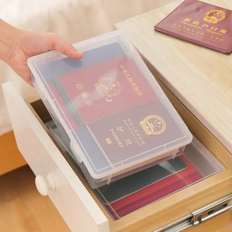 Boîte de rangement en plastique pour fournitures, grande capacité, informations transparentes, enregistrement domestique, forme carrée, boîte de rangement transparente A4 by Sirius Flow