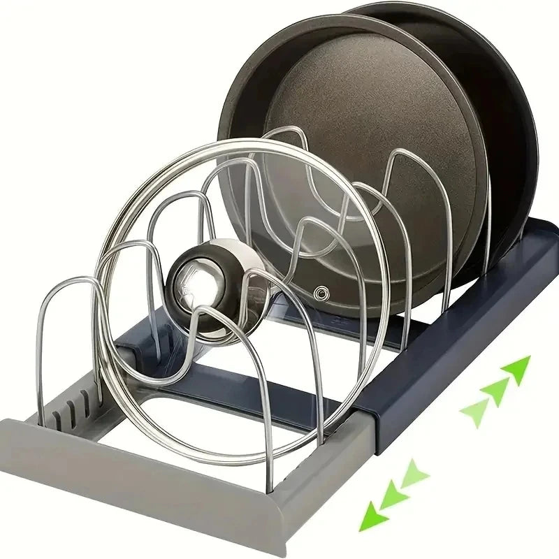Rangement extensible en acier inoxydable T1, support d'armoire de cuisine pour casserole, couvercle de casserole, planche à découper, vaisselle de séchage d'ustensiles de cuisine, évaluation T1 by Sirius Flow