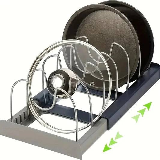 Rangement extensible en acier inoxydable T1, support d'armoire de cuisine pour casserole, couvercle de casserole, planche à découper, vaisselle de séchage d'ustensiles de cuisine, évaluation T1 by Sirius Flow