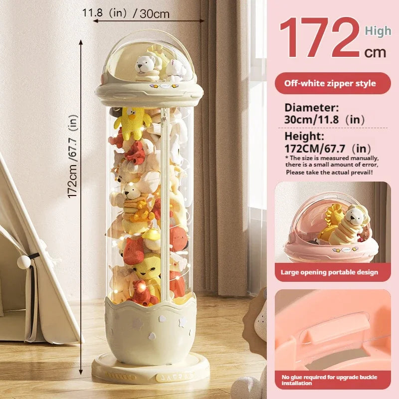 Boîte de rangement de poupées d'astronaute, boîtes de rangement de jouets en peluche pour enfants, plastique Transparent en peluche, rangement à domicile, poubelle à fermeture éclair by Sirius Flow