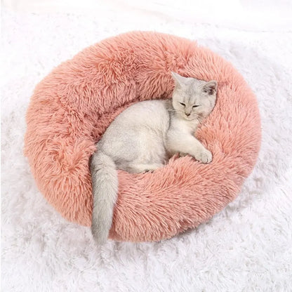 Lit rond en peluche super doux pour animaux de compagnie, lit pour grand chien, maison pour chat, long, moyen, sommeil chaud, hiver, 40-90cm by Sirius Flow