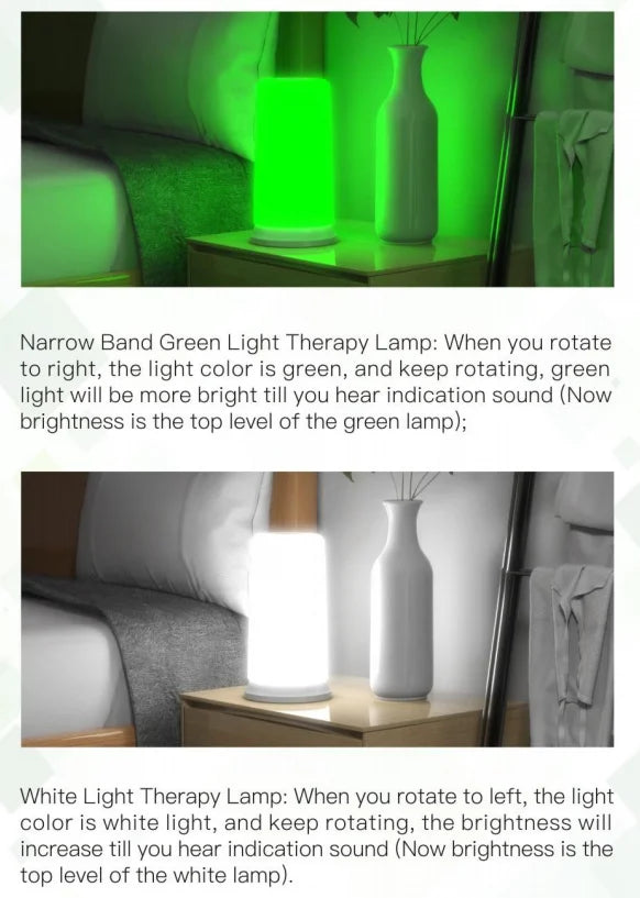 Lampe de luminothérapie LED, dispositif d'aide au sommeil, bande étroite, lumière verte, anti-dépression, sommeil rapide, veilleuses, tristesse, 520nm, 12000 Lux by Sirius Flow