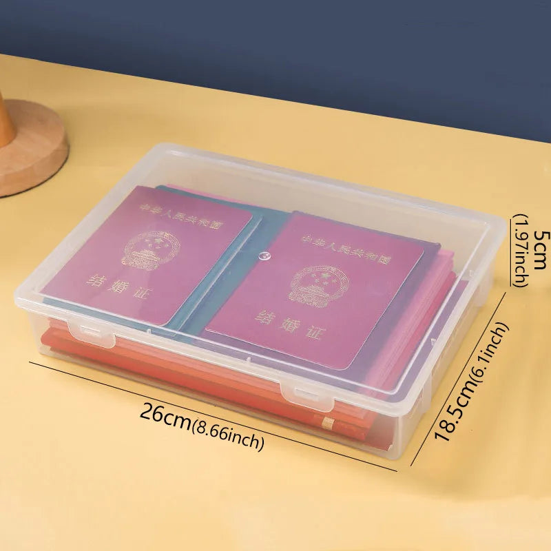 Boîte de rangement en plastique pour fournitures, grande capacité, informations transparentes, enregistrement domestique, forme carrée, boîte de rangement transparente A4 by Sirius Flow