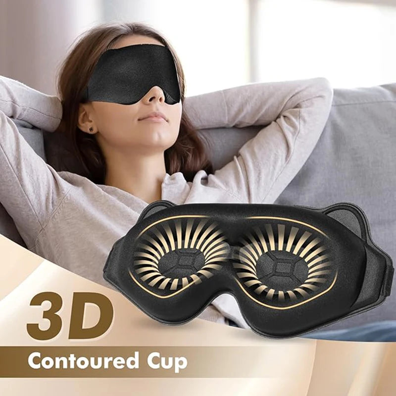 Masque pour les yeux de sommeil lesté pour le sommeil latéral hommes femmes masque de sommeil profilé 3D pas de pression oculaire 100% blocage doux confortable oeil by Sirius Flow