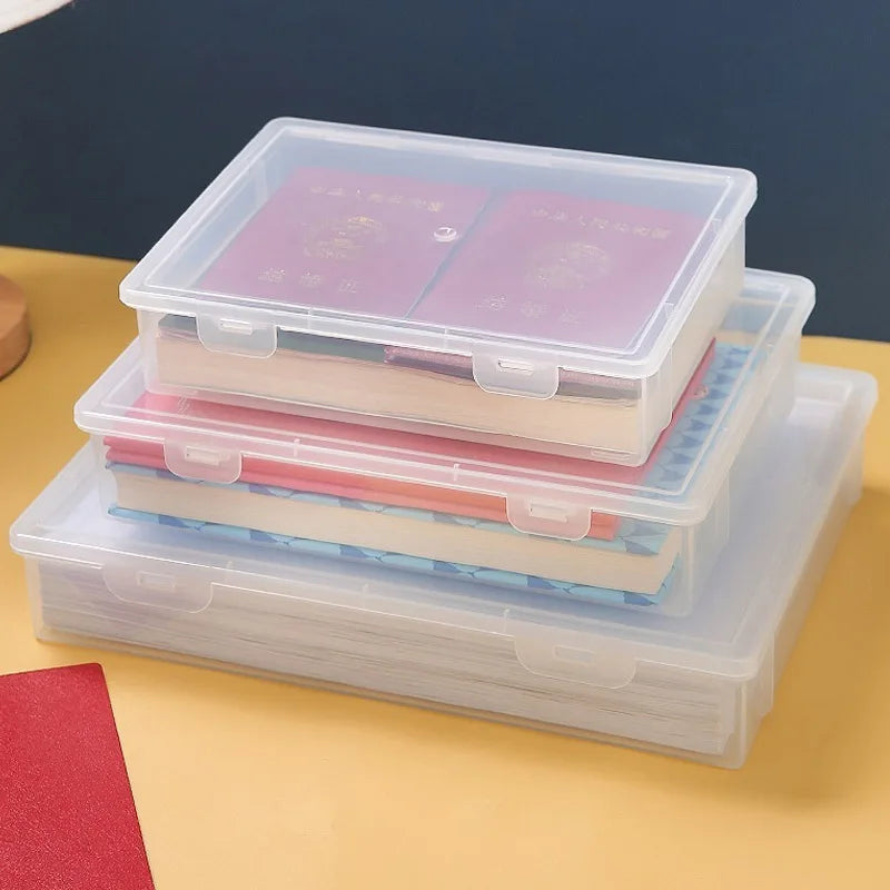 Boîte de rangement en plastique pour fournitures, grande capacité, informations transparentes, enregistrement domestique, forme carrée, boîte de rangement transparente A4 by Sirius Flow