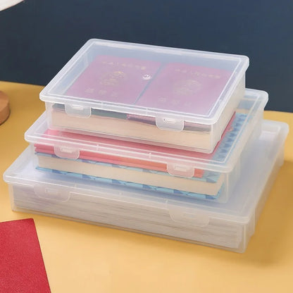 Boîte de rangement en plastique pour fournitures, grande capacité, informations transparentes, enregistrement domestique, forme carrée, boîte de rangement transparente A4 by Sirius Flow