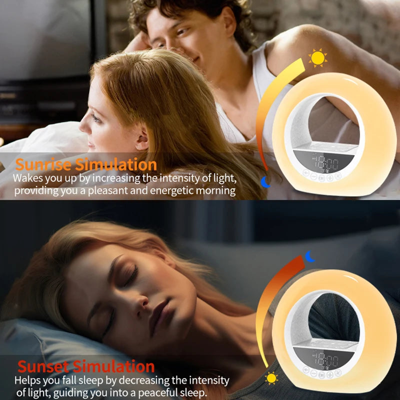 Réveil lumineux avec Simulation de lever du soleil, Radio FM, veilleuse, sons naturels, aide au sommeil pour enfants, dormeurs lourds by Sirius Flow