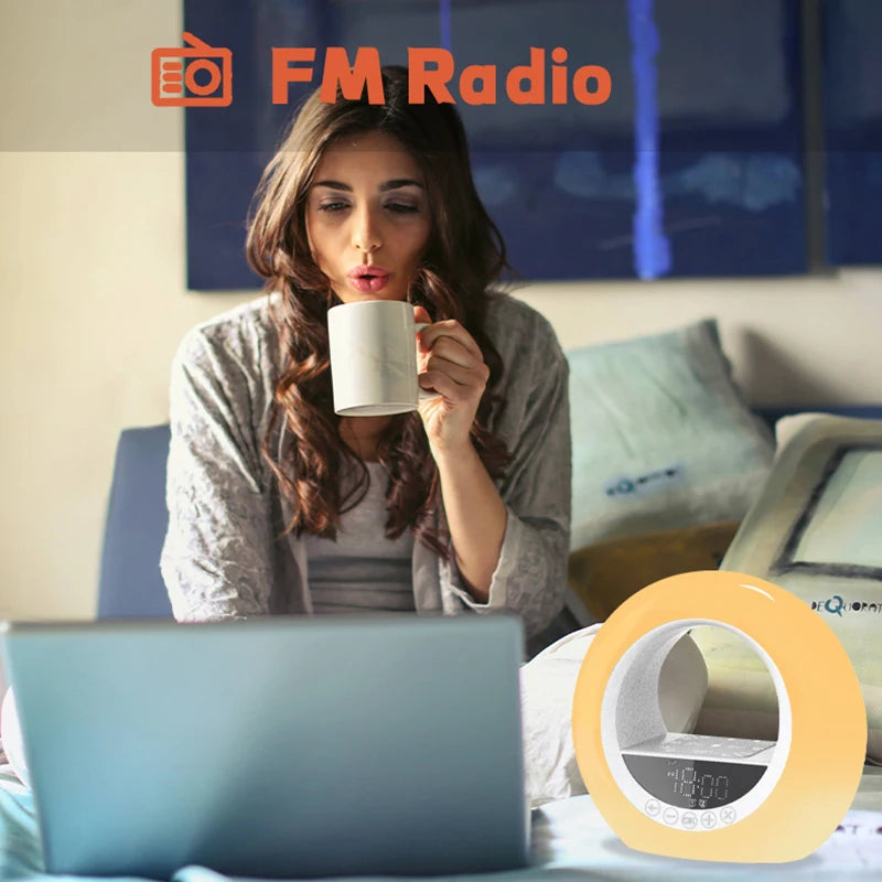 Réveil lumineux avec Simulation de lever du soleil, Radio FM, veilleuse, sons naturels, aide au sommeil pour enfants, dormeurs lourds by Sirius Flow