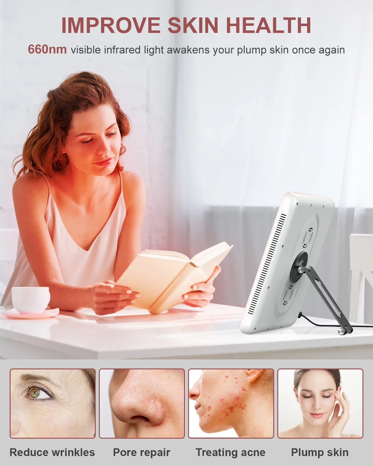 Astarexin – panneau de thérapie à la lumière rouge, dispositif LED Anti-inflammatoire pour le visage, soins de la peau, lampe 660nm850nm pour soulager la douleur Anti-âge by Sirius Flow