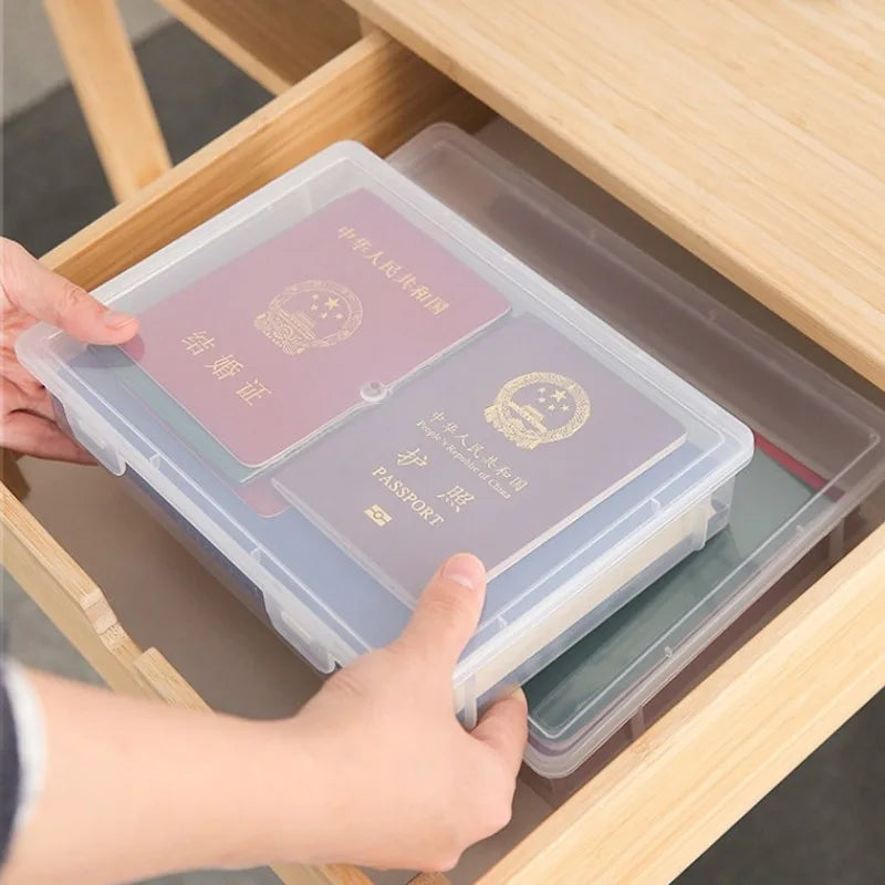 Boîte de rangement en plastique pour fournitures, grande capacité, informations transparentes, enregistrement domestique, forme carrée, boîte de rangement transparente A4 by Sirius Flow