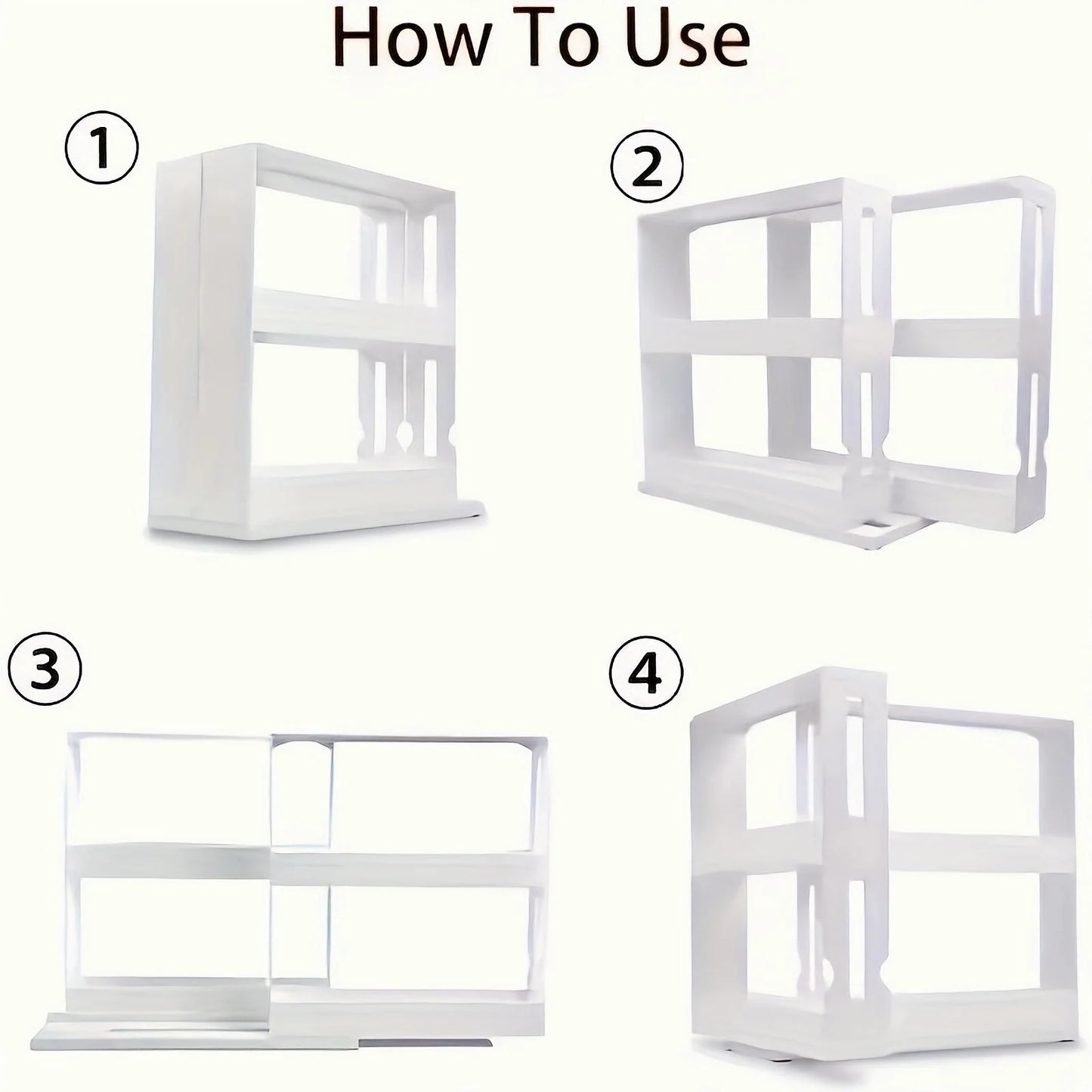 Support de stockage d'épices 1 pièce, support de stockage d'articles pivotant à 90 degrés, support de rangement à 2 niveaux sur comptoir, petit support de rangement et organisateur by Sirius Flow