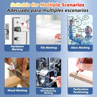 Marqueurs Tête Longue 20 mm Multisurface Étanches Pour Bois et Métal Professionnels - Sirius Flow 
