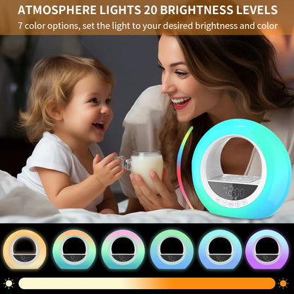 Réveil lumineux avec Simulation de lever du soleil, Radio FM, veilleuse, sons naturels, aide au sommeil pour enfants, dormeurs lourds by Sirius Flow