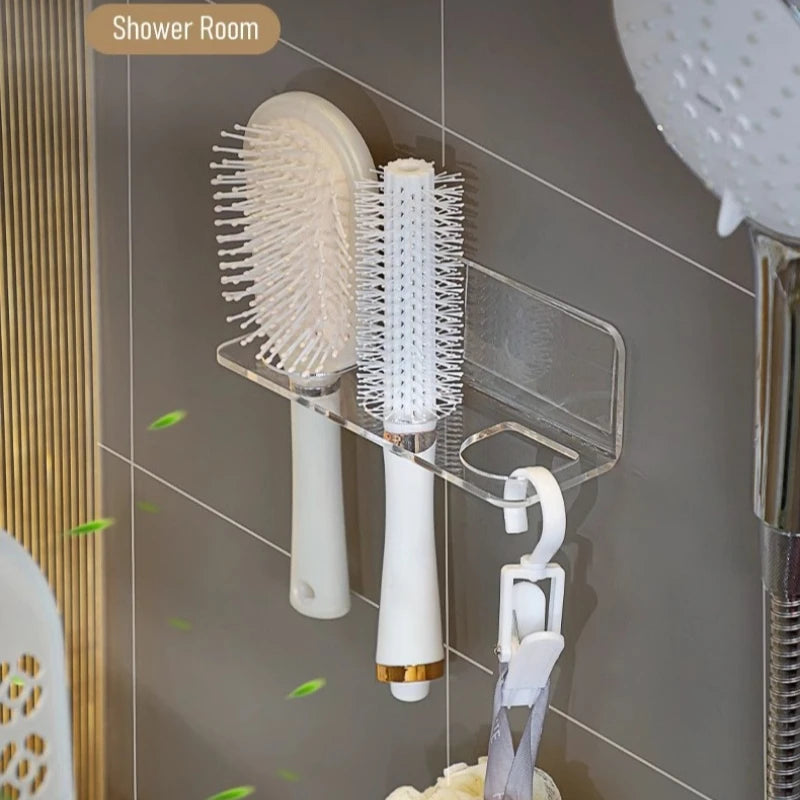 Porte-peigne mural en acrylique, étagère de rangement transparente, brosses à cheveux, accessoires pour la maison, T1 by Sirius Flow