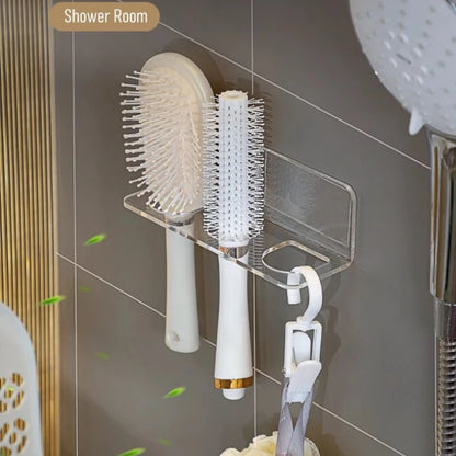 Porte-peigne mural en acrylique, étagère de rangement transparente, brosses à cheveux, accessoires pour la maison, T1 by Sirius Flow